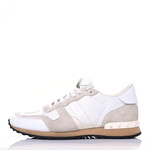 VALENTINO GARAVANI Camouflage Rockrunner Sneaker Rockstud White Grey Sz 43 - Picture 1 of 16